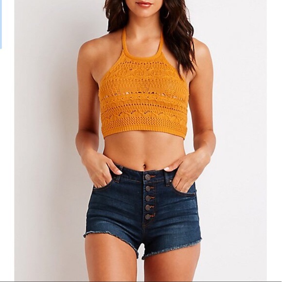 Charlotte Russe Tops - 4/$30 Crochet knit crop top
